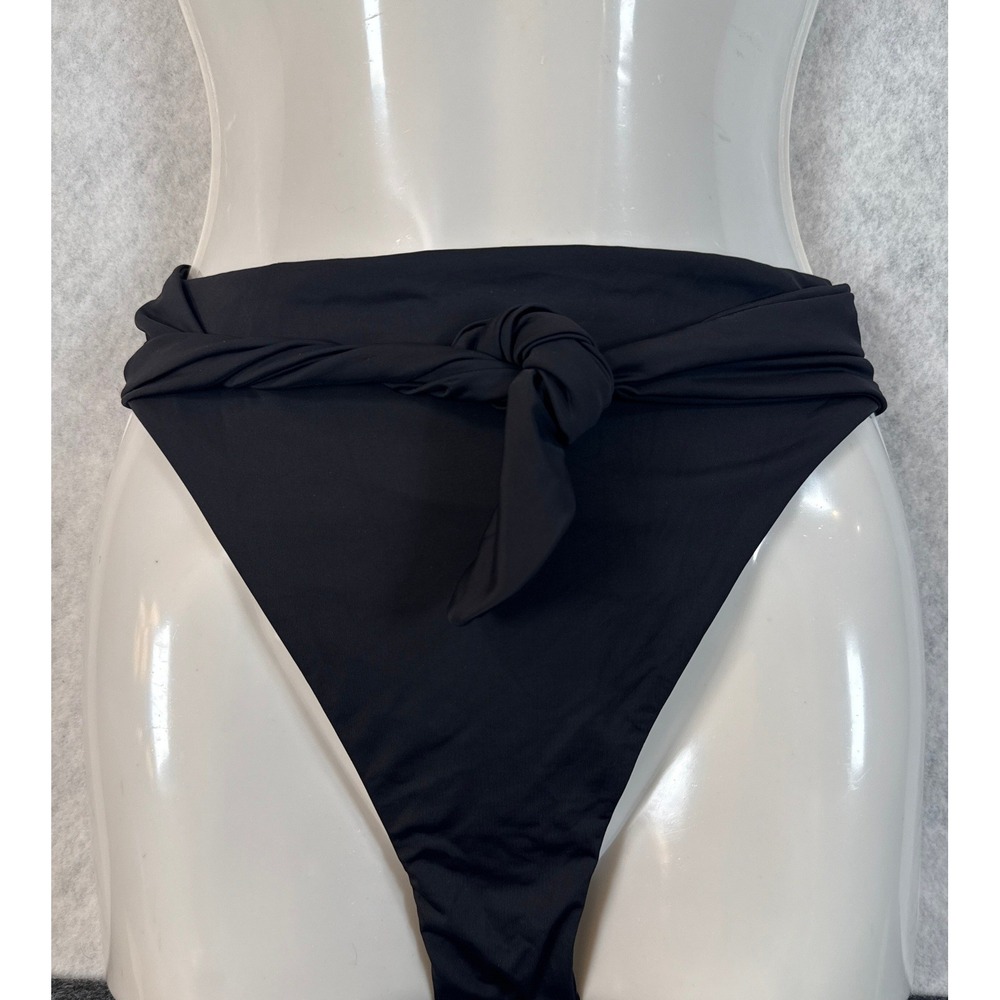 Dippin Daisy's Black High Waisted Tie Front Bikini Bottoms Size Medium New
